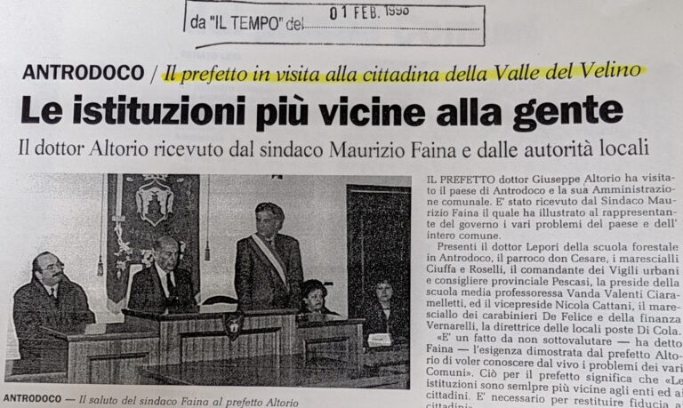 Scopri di più sull'articolo Le istituzioni più vicine alla gente (Il Tempo)