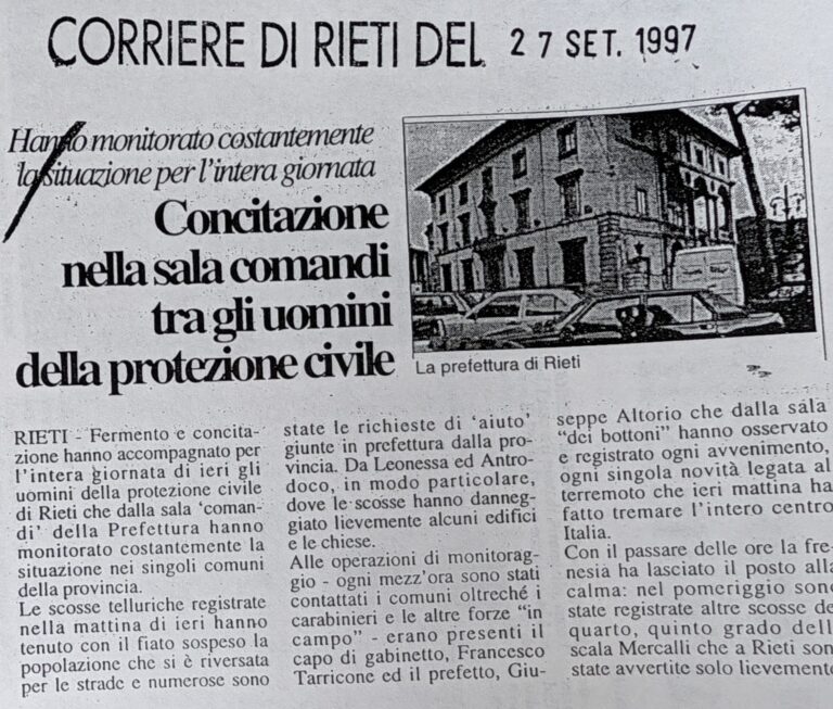 Scopri di più sull'articolo Concitazione nella sala comandi tra gli uomini della protezione civile (Corriere di Rieti)