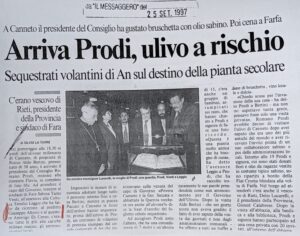 Scopri di più sull'articolo Arriva Prodi, ulivo a rischio (Il Messaggero)