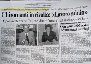Scopri di più sull'articolo Chiromanti in rivolta: «Lavoro addio» (Il Messaggero)